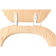 45.0cm Light Brown Wooden Round Toilet Lid & Seat, Natural Wood Finish, Modern Bathroom Accessory - Brown - View 1