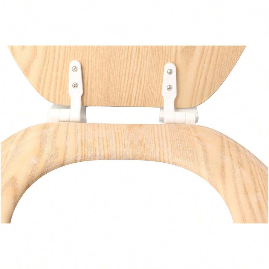 45.0cm Light Brown Wooden Round Toilet Lid & Seat, Natural Wood Finish, Modern Bathroom Accessory - Brown - View 1