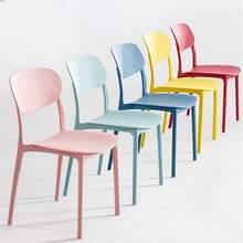 White Stackable Dining Chair, Lightweight Plastic Chair For Kitchen, Living Room, Events And Small Spaces, Portable Modern Design - Green - View 5