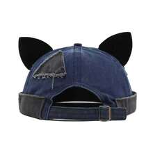 1pc Men's Distressed Patchwork Washed Cat Ear Flat Cap, Fashion Casual Hat Suitable For Spring/Summer Travel, Beach, Party - Multicolor - View 11
