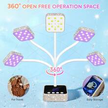 DianaBeauty Wireless LED UV Nail Lamp, Rechargeable, Auto-Sensing Touch Control, Fast Drying, 360° Flexible Desk Lamp - Silver - View 5