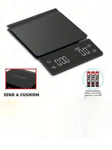 1pc Black Fashion Electronic Coffee Scale - Espresso Drip Coffee Scale, Baking Kitchen Scale, 3000g/6.6lbs Version, Requires 3 AAA Batteries (Batteries Not Included) - Multicolor - View 7