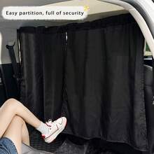 2pcs Car Sunshade Curtains, Anti-UV Heat Insulation, Front And Rear Row Divider Curtains, Blackout RV Window Curtains - A - View 3