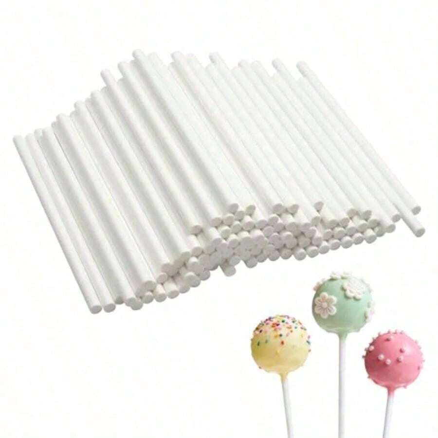 100 X 10cm Paper Cake Pop Sticks For Sweets Pastry DIY Cake Decoration - Multicolor - View 1