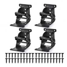4 UK90-Degree Folding Table Leg Brackets + 40 Screws (Black) - Default - View 10