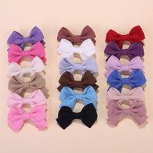 10pcs Pet Fresh Minimalist Striped Bow Hair Clips, Suitable For All Seasons, Soft And Comfortable Touch, Sweet Versatile Colors, Add Cute Vibe To Spring! (Random Color) - Multicolor - View 9