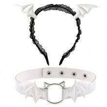 2pcs/Set Halloween Black Bat Headband, Atmospheric Party Costume Accessory, Photo Prop - Multicolor - View 1