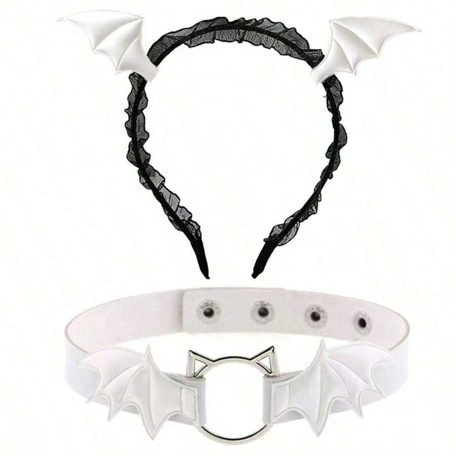 2pcs/Set Halloween Black Bat Headband, Atmospheric Party Costume Accessory, Photo Prop - Multicolor - View 1