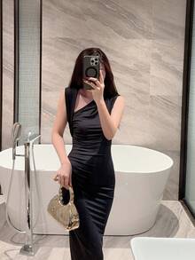 1件女款優雅百褶方型金屬晚宴手拿包，奢華亮面手鍊手柄手提包，迷人精緻正式派對包，適合情人節約會、舞會、生日派對、晚間聚會等場合 - 金色 - 查看 8