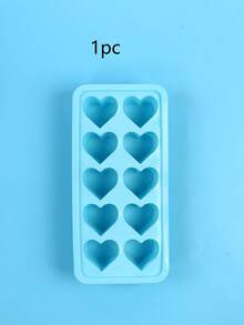 SikeSike 1 pieza Molde de silicona con forma de corazón para cubitos de hielo - Molde de hielo con 10 cavidades en forma de corazón, adecuado para chocolate, pudín, gelatina y dulces | Molde manual flexible para refrigerador, accesorio de cocina, bandeja de hielo para refrigerador, fácil de soltar, reutilizable - Multicolor - Ver 14
