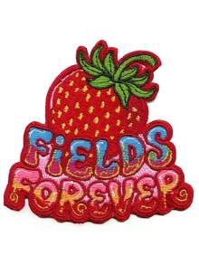 1 buah/2 buah/3 buah/4 buah Patch Stroberi Unik Musik Fields Forever Bordir Tempel Setrika - MultiWarna - View 7