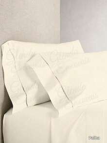 Set Of 6 Pillowcases With 400 Thread Count Hemstitch - FP - Straw - View 2