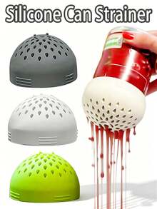 1pc Silicone Can Strainer, Silicone Food Strainer, Silicone Can Filter, Multi-Functional Mini Strainer, Food Mesh Strainer, Multi-Functional Strainer, Mini Kitchen Strainer, Portable Silicone Strainer, Home Kitchen Accessory, Strainer Can Also Be Used For Tea, Making Drinks And Sink Filter, Suitable For Kitchen And Party Venues, Halloween Decoration, Suitable As Gift For Friends, Family, Mother, Birthday Gift, Christmas Gift, Halloween Gift - Multicolor - View 12