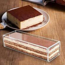 1pc Transparent Acrylic Tiramisu Mold With Lid, Detachable Rectangular Cheesecake Mold And Mousse Cake Box, Reusable Transparent No-Bake Dessert Mold With Removable Side Panels And Cake Base, Suitable For Home Kitchen And Bakery Display - Multicolor - View 8
