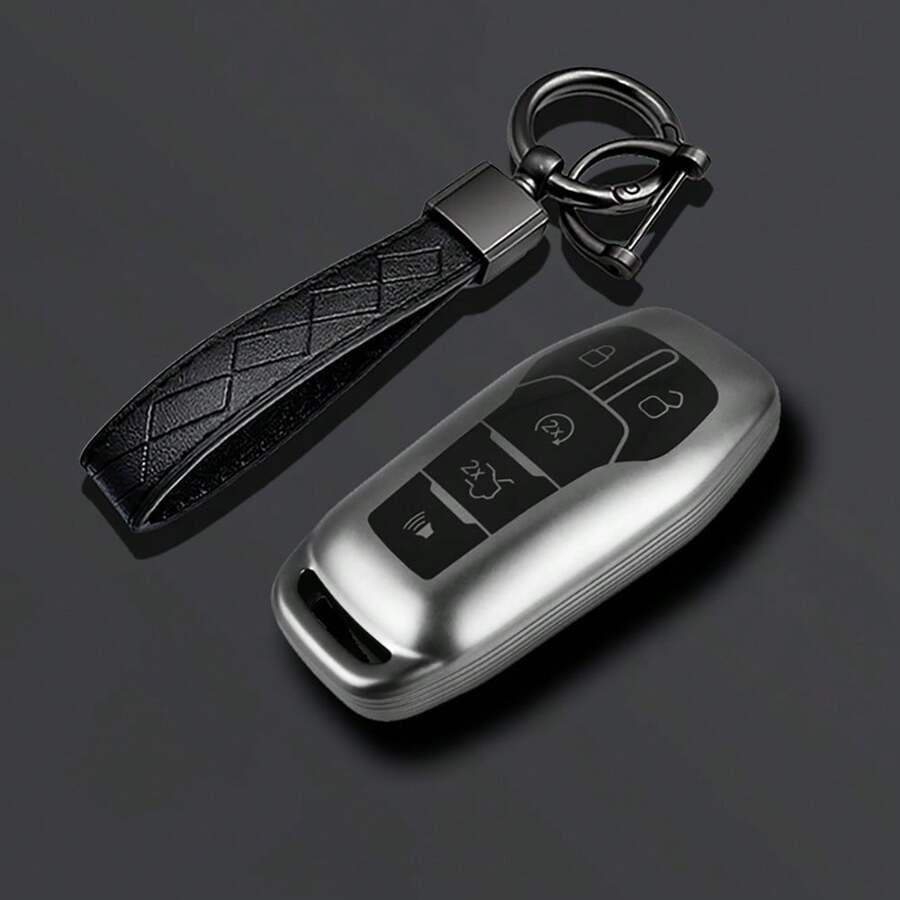 適用於 Fusion F-150 Edge Explorer Mustang MKZ MKC Platinum 2016 F150 Lariat 5 按鍵 TPU 車鑰匙保護套鑰匙圈 - A - 查看 1