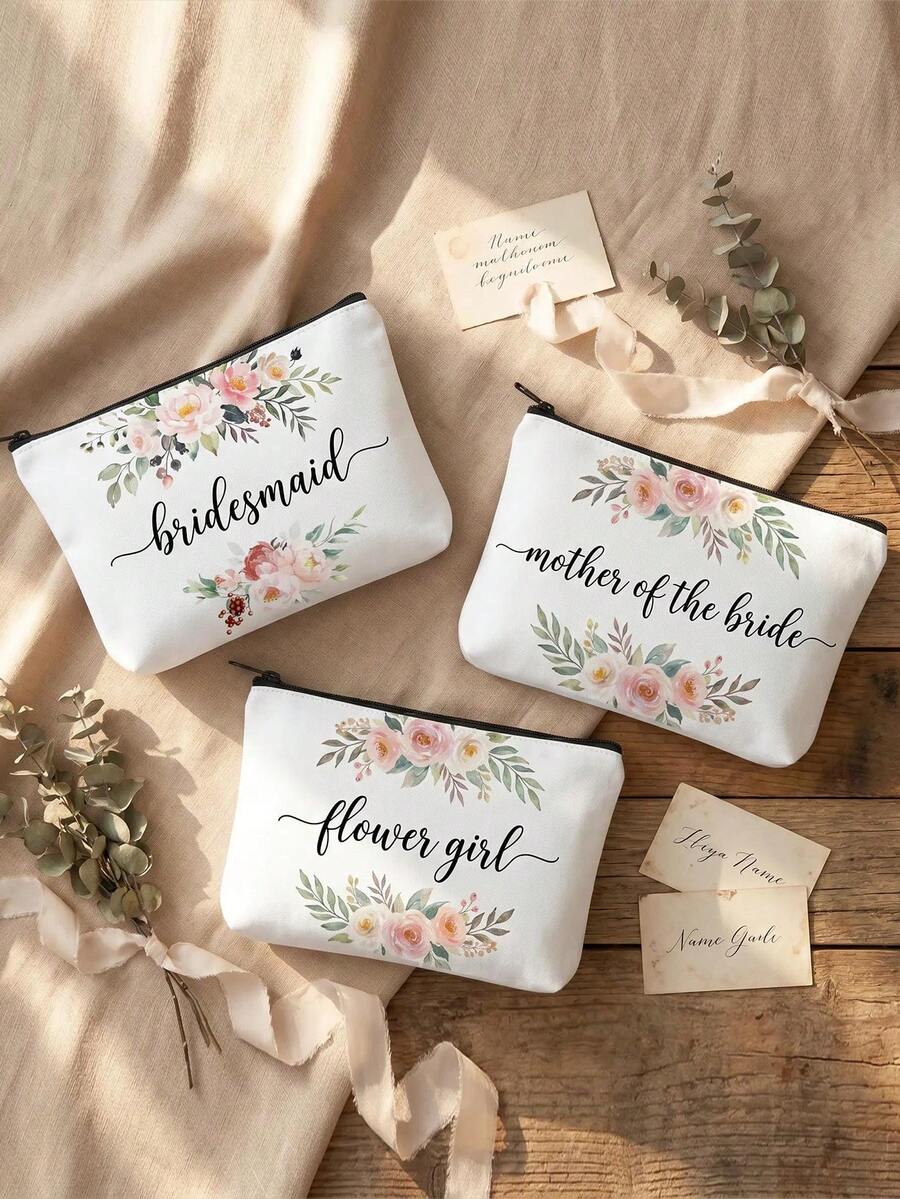 Floral Bridal & Bridesmaid Makeup Bag - The Perfect Keepsake For Your Big Day - Multicolor - View 1