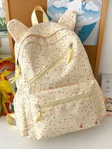 Cat Ear Girl Backpack, Japanese Soft Cute Style Student School Bag, Large Capacity Lightweight Commuter Backpack - Yellow - View 9