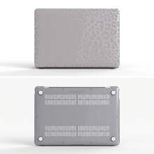 1pc Grey Leopard Print Semi-Transparent Smoky Gray Crystal Full Cover Hard Protective Case For MacBook,PC Shell With Cooling Vents & Non-Slip Feet,Compatible With Compatible With 13 Neo/13.3 Air/13.3 Pro/13.6Air/14.2 Pro/15Air/16.2Pro - View 3