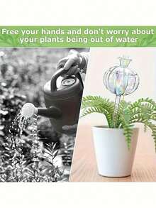 Cactus-Shaped Automatic Watering Spike, Rainbow Color Plant Watering Ball, Automatic Watering System, PVC Material, Narrow Mouth Design Extends Watering Time, Suitable For Indoor And Outdoor Plants, Essential For Spring And Summer Potted Plants (Cap Shipped Randomly) - Multicolor - View 4