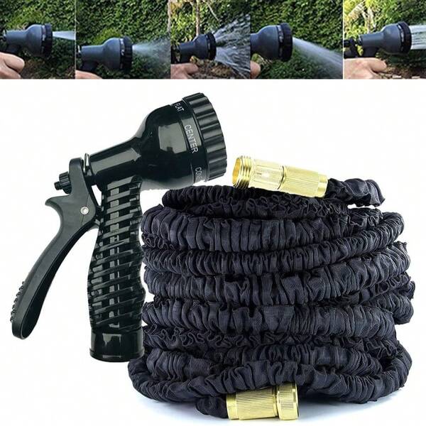 AutoFu Heavy Duty 50-200FT Expandable Garden Hose Pipe Flexible With Water Spray Gun, Magic Hosepipe No Kink Pocket Water Hose With 7 Spray Modes Spray Gun And Universal Connector