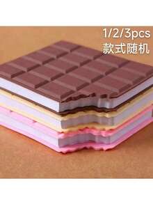 1/2/3pcs Chocolate Bar Shaped Notebook - Scented, Matte Finish, Grid Pages, Creative Student Mini Memo Pad, Portable Notebook School Supplies - Style 1 - View 9