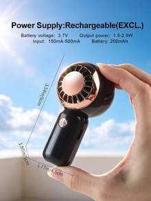 AOYI 1pc Rechargeable Digital Display Portable Handheld 100-Speed Adjustable Mini USB Charging Fan - Multicolor - View 6