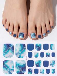 Beauty Sticker 3件組海洋風腳趾甲貼片，清新亮片夏季腳趾甲貼紙，易於貼附，適合女士度假旅行與舞會DIY美甲 - 彩色 - 查看 2