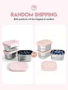 1pc 8oz Stainless Steel Snack Containers With Silicone Lids, Leak-Proof Small Food Storage Boxes, Reusable Metal Lunch - Multicolor - View 5