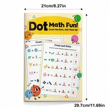 Libro de Actividades Matemáticas de Unir Puntos, Contar y Escribir Números, Páginas de Práctica de Suma, Entrenamiento Temprano de Suma y Sentido Numérico, Práctica Diaria de Matemáticas sin Pantalla, Adecuado para el Hogar y el Aula de Regreso a la Escuela - Cuaderno de actividades divertidas de matemáticas con matriz de puntos - Ver 2