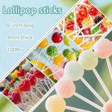 100 X 10cm Paper Cake Pop Sticks For Sweets Pastry DIY Cake Decoration - Multicolor - View 3