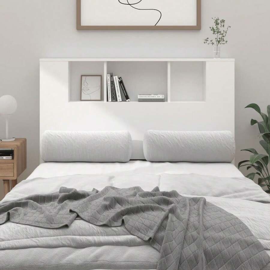 vidaXL Armoire à tête de lit Blanc 120x18,5x102,5 cm - Blanco - Ver 1