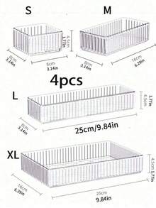 10 piezas/Caja de almacenamiento de cajones de cosméticos transparente, adecuada para tocador, equipada con 5 tamaños diferentes de cajas de almacenamiento de cajones de plástico transparente, estante de exhibición de cosméticos, contenedor de almacenamiento clasificado, adecuado para colocar en tocador, escritorio, baño, cocina y espacio de almacenamiento de oficina. Decoración interior, decoración del hogar, decoración del dormitorio - transparente - Ver 6