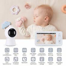 OYAJIA Baby Monitor HD 5-Inch With Camera, Non-Wi-Fi Video Baby Monitor, Night Light, Lullabies, 6m Range, Two-Way Audio - White - View 10