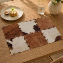 1 pieza Mantel individual con patrón de patchwork, mantel de desayuno, mantel de café, mantel de taza, mantel de cuenco, accesorio de decoración de cocina para el hogar, mantel fácil de limpiar, adecuado para el hogar, restaurante, decoración de restaurante, regalo festivo, regalo para amigos, juego de varias piezas - Multicolor - Ver 3