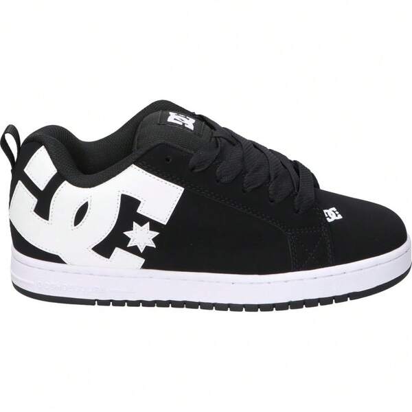 DC SHOES | DC Shoes Court Graffik Men's Wide Fit Sneakers – Black Casual Sneakers With White Details – Lace-Up Sneakers – Urban Style – Model 300529-001