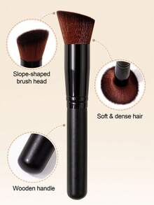 3PCS Makeup Tool Set,Multifunctional Brush+Makeup Puff+Mini Makeup Sponge,All-In-One Base Makeup Kit For Streak-Free Flawless Coverage - Black - View 8