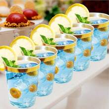20pcs Gold Cups, 6.76oz Clear Cups With Gold Rim, Gold Coffee Cups, Beer Cups, Party Cups, Premium Gold Rim Cups, Perfect For Weddings And Parties - Gold - View 4