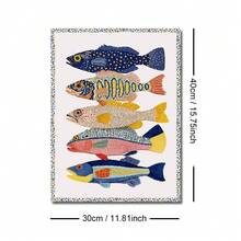 1pc Framed/Unframed Vintage Sardine Coastal Canvas Poster Colorful Fish Mediterranean Kitchen Wall Art Print Minimalist Aesthetic Dopamine Decor Painting For Apartment,Living Room,Bedroom,Modern Home Decoration - A - View 10