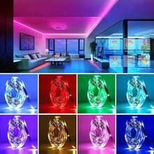 Bedroom RGB LED Light Strip, Application Controlled Multi-Color Lighting, Perfect For Christmas And Home Decoration. The Light Strip Effect Creates A Vibrant Atmosphere, Application Controlled Lighting, USB Connection, TV LED Lights - Multicolor - View 8