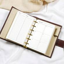 5pcs A6 A7 4-Fold Yearly Planner Loose-Leaf Refill Pages, 5pcs 6-Hole Loose-Leaf Ring Binder Pages Compatible With Annual Schedule Planning Time Management Notebook, Campus Student Planner - 4-fold Annual Plan - View 4