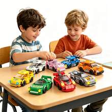 Small Particle Building Blocks Children's Assembly Model Toy, Racing Car Assembly Toy, Educational Toy Suitable For Boys And Girls, Perfect Gift For Birthday, Halloween, Christmas, Thanksgiving, New Year - Multicolor - View 1