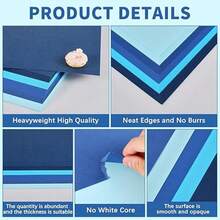 35 Sheets Blue Navy Colored Cardstock Thick Paper, 7 Colors Assorted Blue Colored Card Stock Paper 230gsm Blue Card Stock Printer Paper For Wedding Invitations, Menus, Crafts, And DIY Cards - 1 Set - View 3