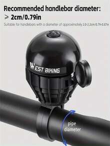 1pc Bicycle Bell, 1pc Black Metal Loud Volume Aluminum Alloy, Easy Installation Riding Handle, For Road Mountain Bike Scooter - Multicolor - View 6