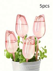 5 pièces Globes d'arrosage automatique en forme de tulipe avec buses de goutte-à-goutte lent. Parfait pour les plantes en pot d'intérieur & d'extérieur et les paniers suspendus. Fournitures de jardin à faible entretien, décoration intérieure idéale et cadeaux de fête pour Thanksgiving et Noël.Articles de jardin - Multicolore - Voir 14