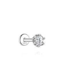 EleRunis 1PC 0.5CT Moissanite Diamond 925 Sterling Silver Hypoallergenic Flat Back Brilliant Halo Color VVS1 Engagement For Women Men Wedding Bridal Jewelry - Silver - View 21