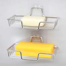 2026 Upgraded Stainless Steel Soap Holder, No Drilling Self-Adhesive Soap Rack, Square Design, With Drainage Holes, Waterproof And Rust-Proof, Elegant And Exquisite, Suitable For Bathroom And Kitchen, Fits Most Soaps, Bathroom Decor - Multicolor - View 10