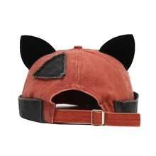 1pc Men's Distressed Patchwork Washed Cat Ear Flat Cap, Fashion Casual Hat Suitable For Spring/Summer Travel, Beach, Party - Multicolor - View 4