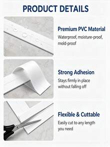 3 Rolls Waterproof Mold-Proof Sealing Tape, Flexible Self-Adhesive Sealing Strip, Strong Adhesion, Easy Installation And Durable, Suitable For Kitchen Bathroom Countertop Gap Coverage, Home Cleaning And Dry Edge Sealing Accessory - Multicolor - View 4