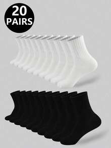 5/10/20 Pairs Neutral Casual Sports Socks, Suitable For Daily Indoor And Outdoor Wear - Multicolor - View 12