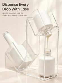 Upgraded Transparent Nail Polish Inverted Dispenser, Nail Gel Inverted Rack For Easy Pouring Of Every Drop Of Acrylic Liquid. Designed For Cleaning And Stabilizing Bottles During Use - Clear - View 1